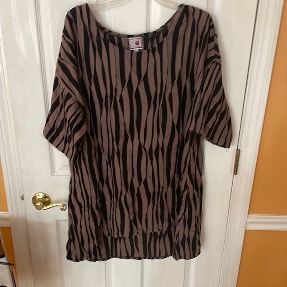 Striped Brown and Black Women's Top